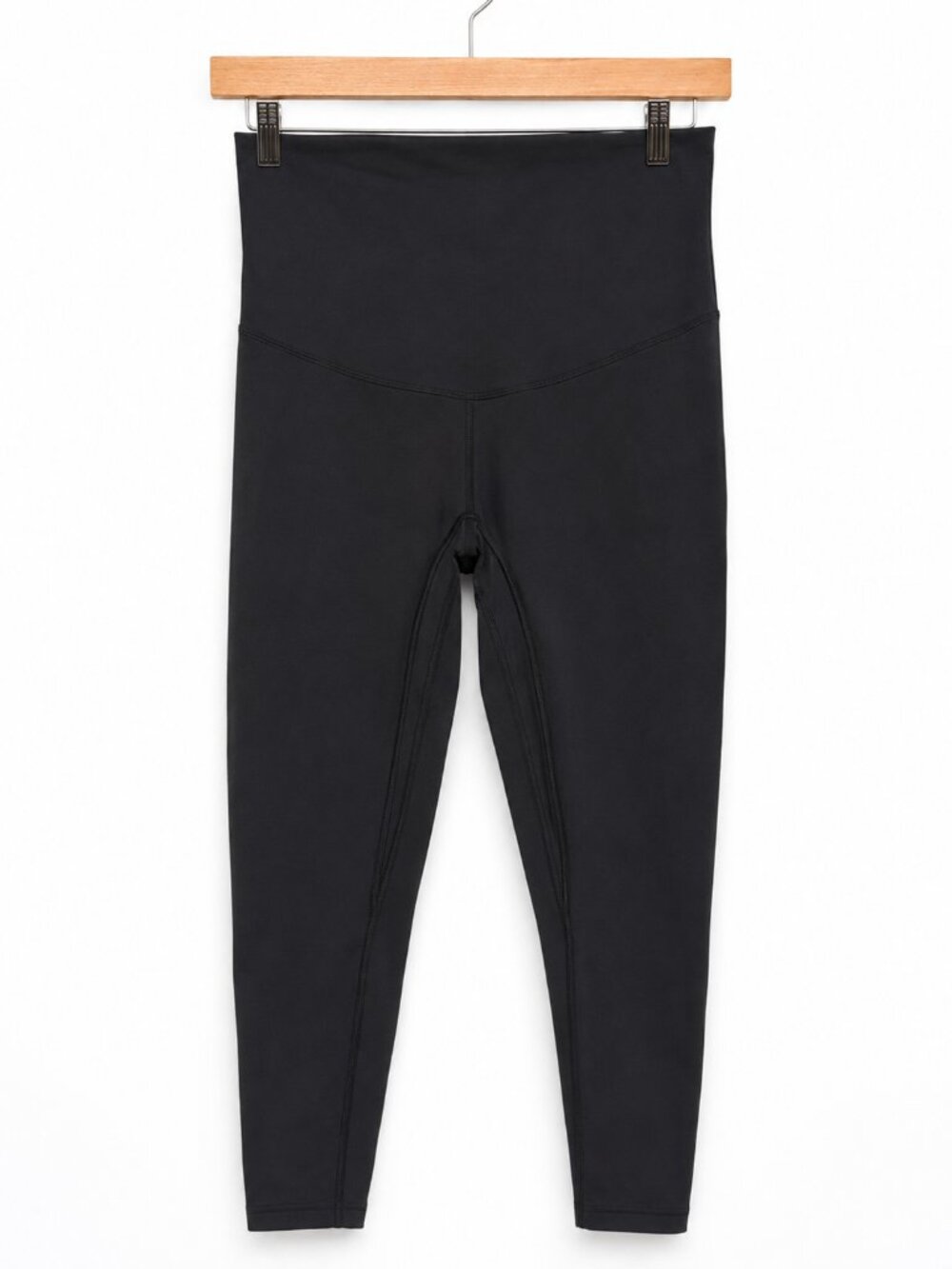 Poshdivah Black High-Waisted Maternity Leggings